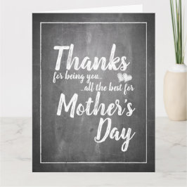 感謝していお前だ！母の日の黒板 カード