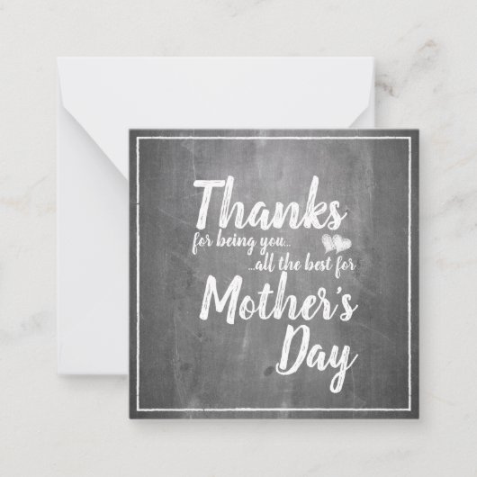 感謝していお前だ！母の日の黒板 ノートカード (正面)