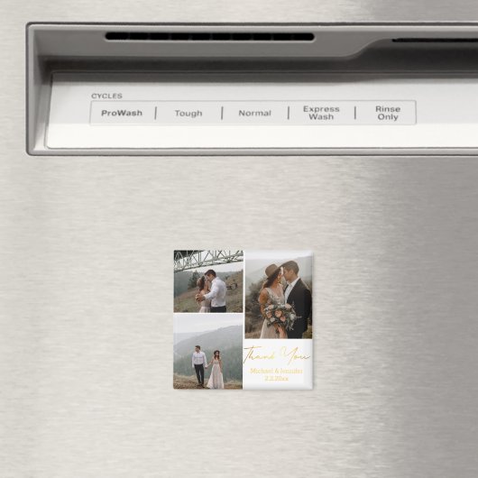 感謝していお前の金結婚筆3枚の写真 マグネット (インサイチュ (食洗機))