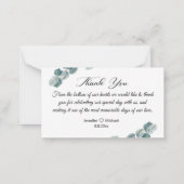 感謝していお前はシックな書道のボタニ結婚ーズ ノートカード (裏面)