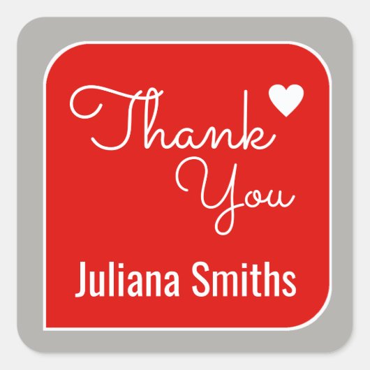 感謝していお前は感謝してい赤い スクエアシール (正面)