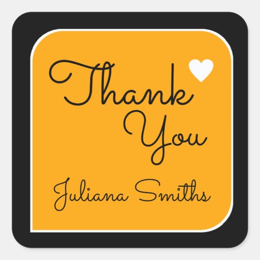感謝していお前は感謝してい黄色い スクエアシール (正面)