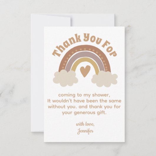 感謝していお前は虹の赤ちゃんシャワスタイリッシューカード サンキューカード (正面)