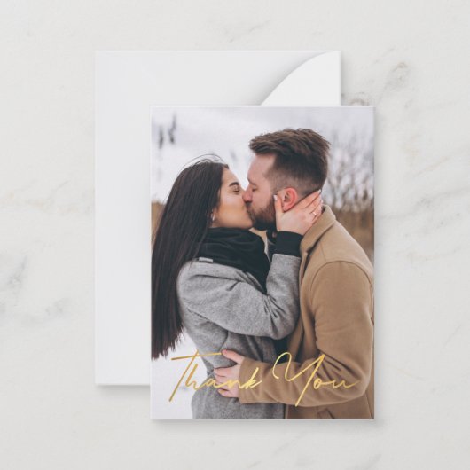 感謝していお前金ゴールド書道のミニマル休日写真 ノートカード (正面)