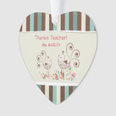 感謝していお洒落ストライプ先生 オーナメント (正面)