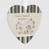 感謝していお洒落ストライプ先生 オーナメント (正面)