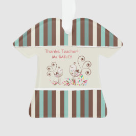 感謝していお洒落ストライプ先生 オーナメント