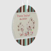 感謝していお洒落ストライプ先生 オーナメント (正面)