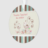 感謝していお洒落ストライプ先生 オーナメント (正面)