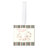 感謝していお洒落ストライプ先生 キューブオーナメント (正面)