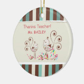 感謝していお洒落ストライプ先生 セラミックオーナメント (左)