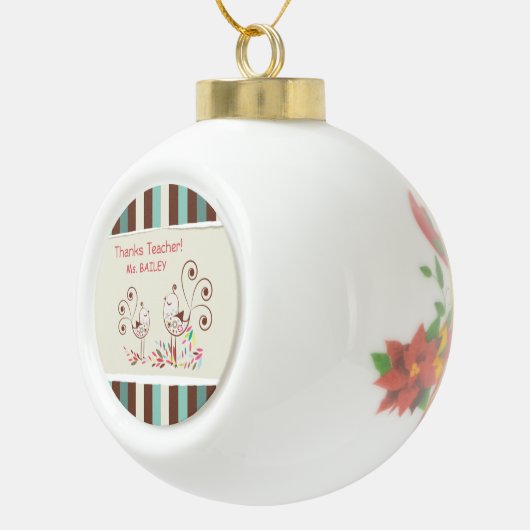 感謝していお洒落ストライプ先生 セラミックボールオーナメント (右)