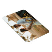 感謝していお、シックな金ゴールドの手書き結婚写真 マグネット (右側)