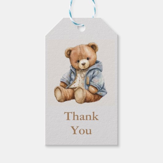 感謝していかわいらし熊の誕生日ドイツ ギフトタグ (正面)