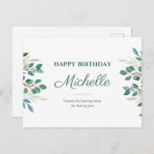 感謝していここ来たから誕生日 ポストカード (正面/裏面)