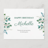 感謝していここ来たから誕生日 ポストカード (正面)