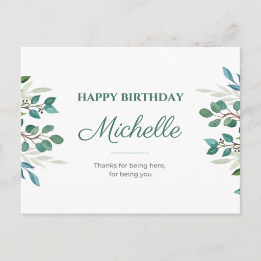 感謝していここ来たから誕生日 ポストカード (正面)