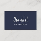感謝していご注文 |ネイビーブルー 名刺 (裏面)