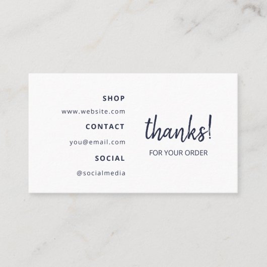 感謝していご注文 |ネイビーブルー 名刺 (正面)