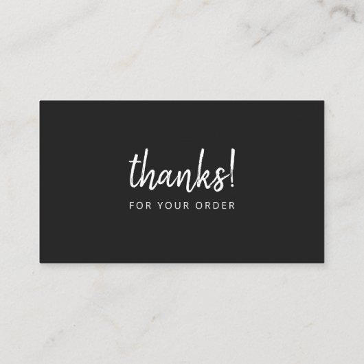 感謝していご注文 |モノクロビジネスの挿入 名刺 (裏面)