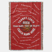 感謝していしていますバスケットボールのコーチのためにギフト個人化して下さい スローブランケット (正面縦)