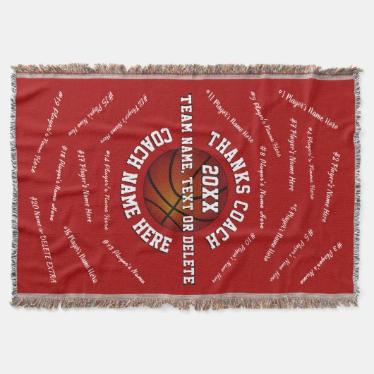 感謝していしていますバスケットボールのコーチのためにギフト個人化して下さい スローブランケット (正面)