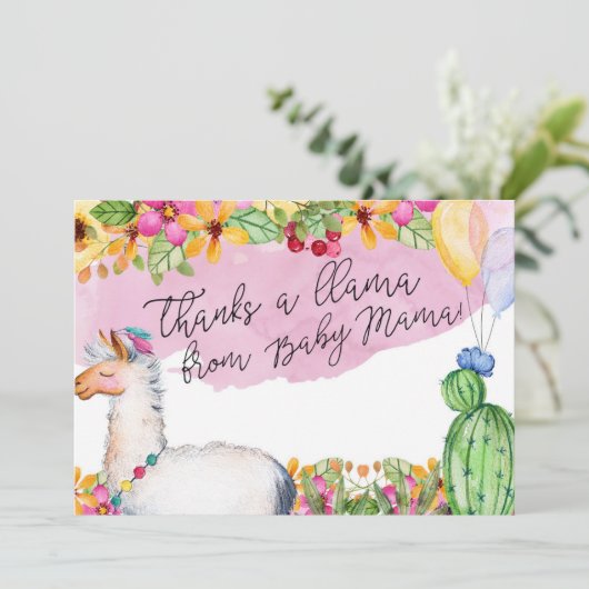 感謝していしていますベビーのママからのCardラマをありがとう サンキューカード (スタンド正面)