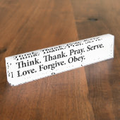 感謝していしていますメモの名札を考えて下さい デスクネームプレート (側面)