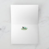 感謝していしています水彩画の水潜り鳥の鳥の自然をありがとう サンキューカード (内部)