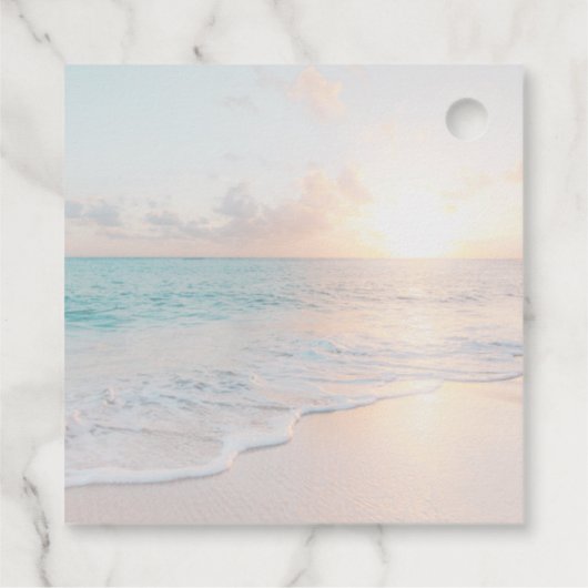 感謝していとラブビーチサンセットサンセット フェイバータグ (裏面)