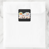 感謝していと与えの感謝祭の言葉のステッカー スクエアシール (バッグ)