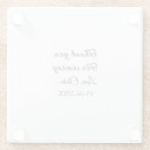 感謝していの名前の追加の文字メッセージ ガラスコースター (裏面)