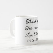 感謝していの名前の追加の文字メッセージ コーヒーマグカップ (正面左)