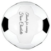 感謝していの名前の追加の文字メッセージ サッカーボール (回転)