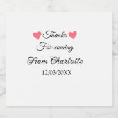 感謝していの名前の追加の文字メッセージ スパークリングワインラベル (シングルラベル)