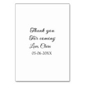 感謝していの名前の追加の文字メッセージ テーブルナンバー (裏面)