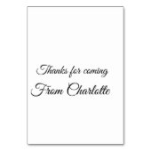 感謝していの名前の追加の文字メッセージ テーブルナンバー (裏面)