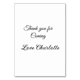 感謝していの名前の追加の文字メッセージ テーブルナンバー