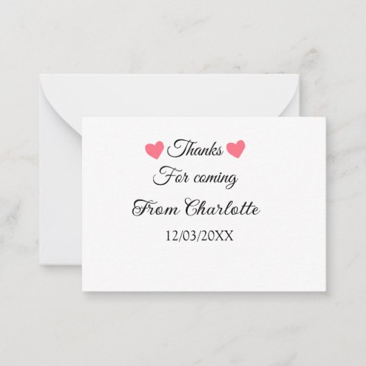 感謝していの名前の追加の文字メッセージ ノートカード (正面)