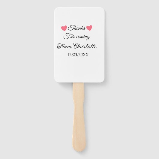 感謝していの名前の追加の文字メッセージ ハンドファン (裏面)