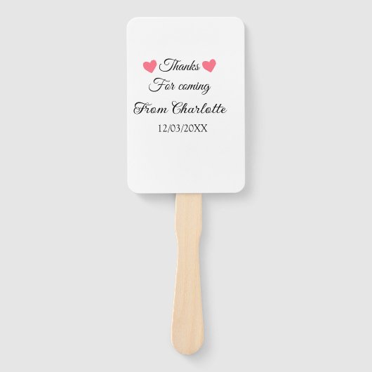 感謝していの名前の追加の文字メッセージ ハンドファン (正面)