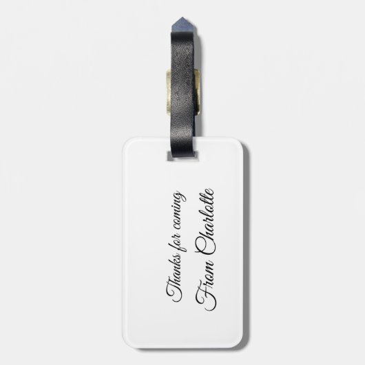 感謝していの名前の追加の文字メッセージ ラゲッジタグ (裏面縦)