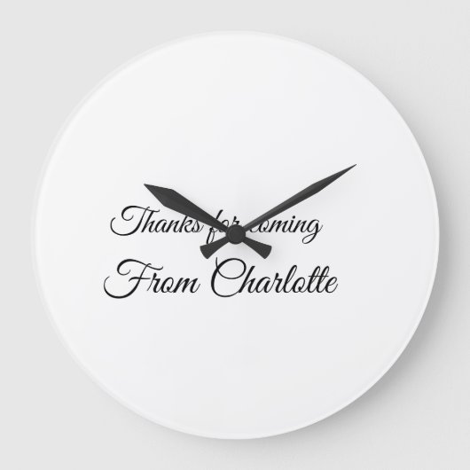 感謝していの名前の追加の文字メッセージ ラージ壁時計 (正面)