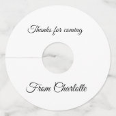 感謝していの名前の追加の文字メッセージ ワイングラスタグ (正面)