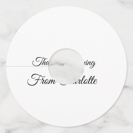 感謝していの名前の追加の文字メッセージ ワイングラスタグ (裏面)