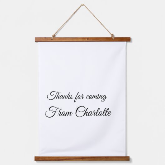 感謝していの名前の追加の文字メッセージ 吊り下げ型タペストリー (正面)