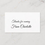 感謝していの名前の追加の文字メッセージ 名刺 (正面)