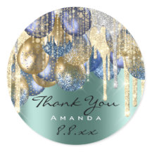 感謝していの誕生日ティール（緑がかった色）金ゴールドドリップ