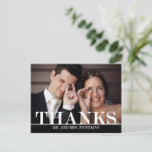 感謝していはっきりした結婚サンキューカード ポストカード (スタンド正面)