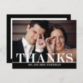 感謝していはっきりした結婚サンキューカード ポストカード (正面/裏面)